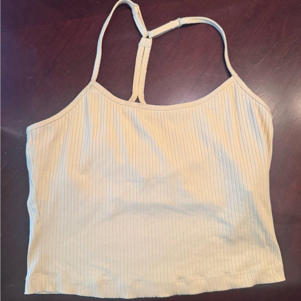 CALIA by Carrie Underwood Pastel Yellow Ribbed Tank Top